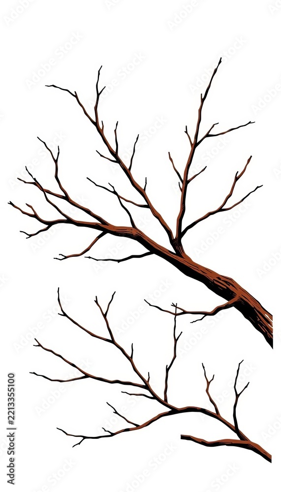 Fototapeta premium bare branch set vector symbol icon design beautiful illustration isolated on white background, geometric, minimalist