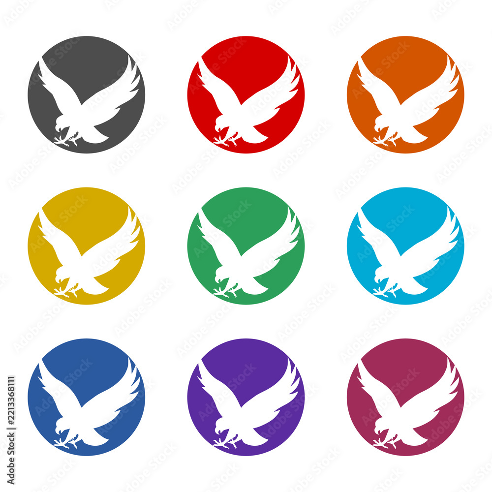 Fototapeta premium Falcon sign icon isolated on white background. Set icons colorful