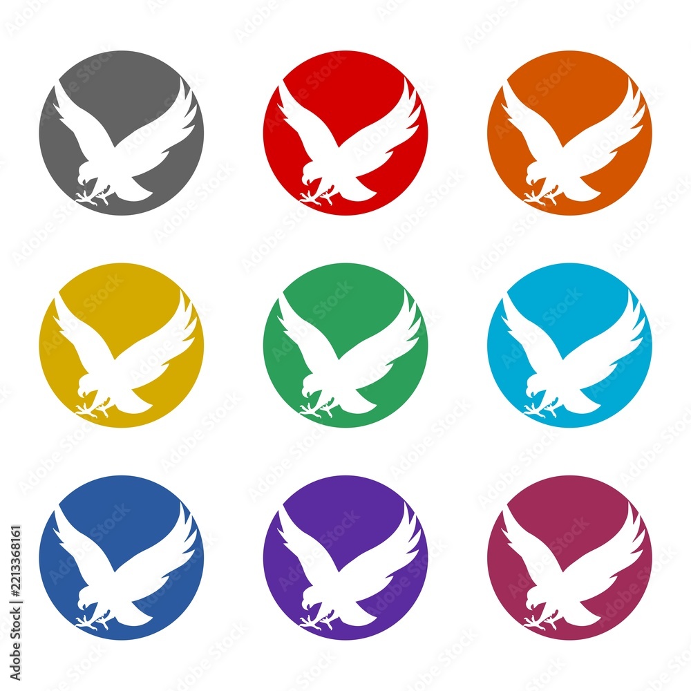 Fototapeta premium Falcon sign icon isolated on white background. Set icons colorful