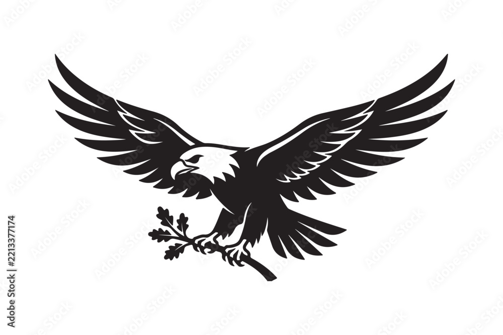 Obraz premium US patriotic bald eagle crest design