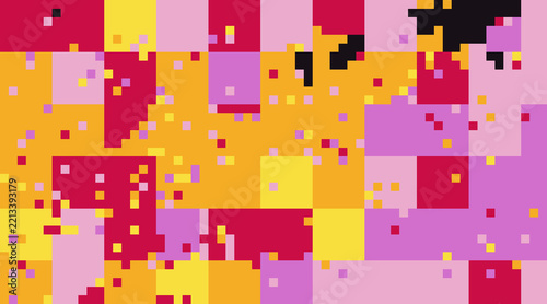 Abstract pixel mosaic background pattern design as transparent cutout