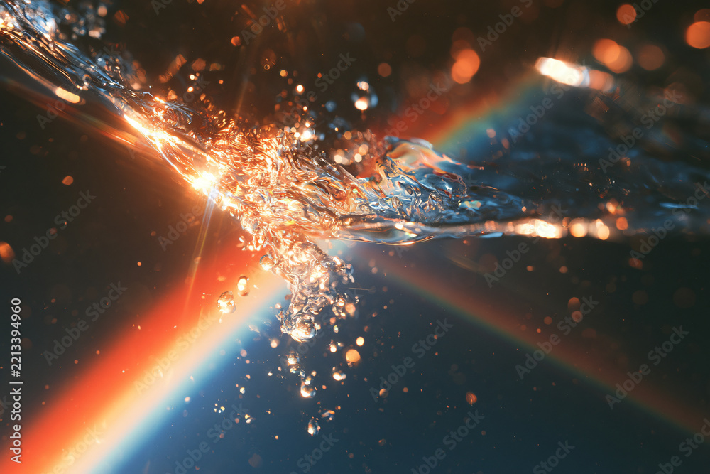 Fototapeta premium Macro Photography of Holographic Signal Waves and Intricate Rainbow Light Effects