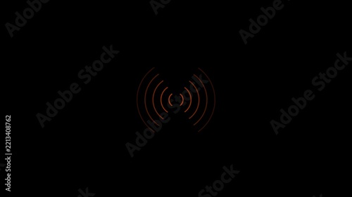 Digital technology radio wave illustration. Motion graphics of wifi concept