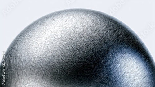 Abstract Brushed Metal Curve: A close-up view of a brushed metal surface forming a smooth, elegant curve, reflecting light with subtle gradients of blue and silver.