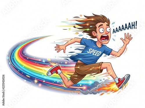 person moving at the speed of light isolated man humerous