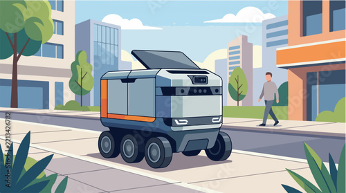 Autonomous delivery robot in city