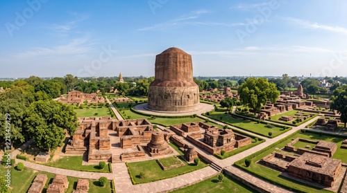 India Sarnath Dhamek Stupa Buddhist Heritage Landscape