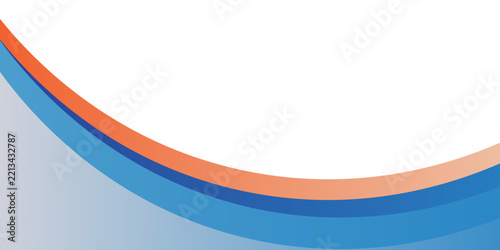 abstract banner background with blue, orange and gray wavy shapes. vector illustration