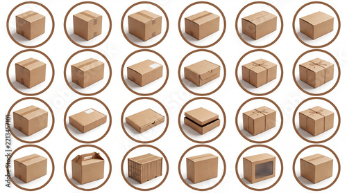 Minimalist Cardboard Box in Sunlit Warehouse Loft Studio