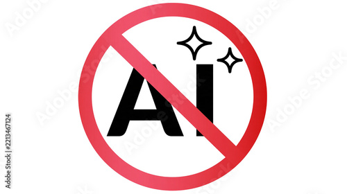 Fotografie Isolated symbol prohibiting artificial intelligence, human creativity, and origi