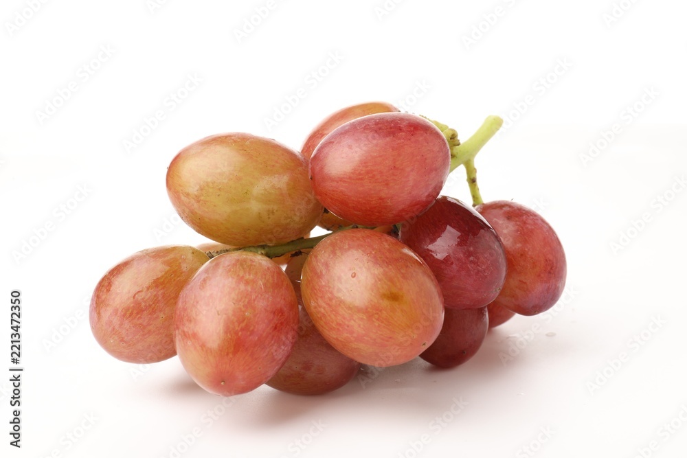 Fototapeta premium Bunch of fresh ripe grapes on white background