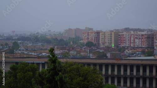 lluvia en la ciudad de ElX alicante españa