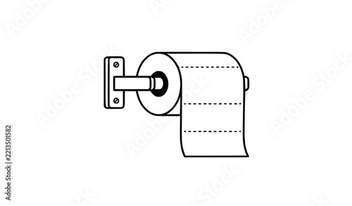 Paper Towel Dispenser – Modern Thin Line Vector