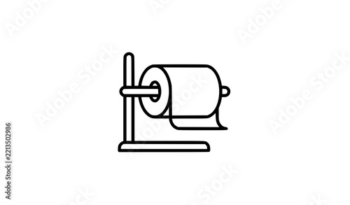 Paper Towel Roller Icon – Thin Line Vector