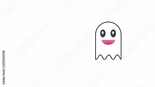 Cute Halloween Ghost Floating Animation on Transparent Background with Playful Spooky Motion for Halloween Party, Trick or Treat, Horror Events, Holiday Designs and Motion Graphics, Ghost 4k animation