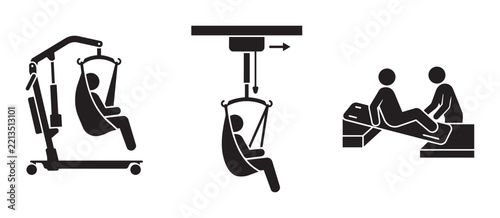 Patient lift and transfer set with slings and bed