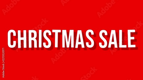 Christmas Sale Animated Typography Text Banner on Red Background
