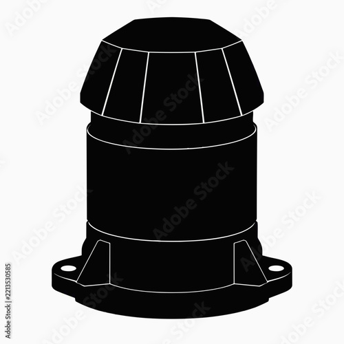 Black industrial bollard icon for parking or traffic control