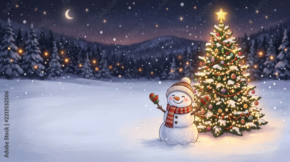 Fototapeta premium Charming Winter Wonderland Scene