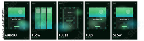 Modern mobile app interface mockups with neon green tech theme for