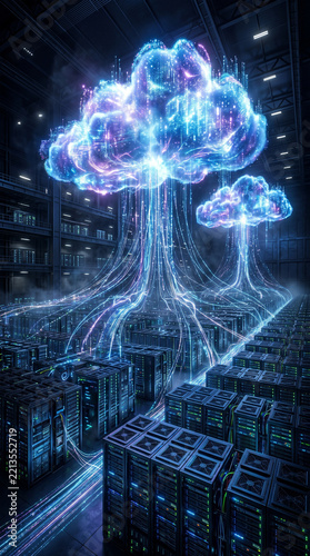 Digital data center with cloud network visualization