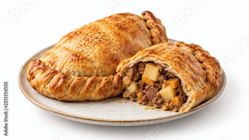 Traditional Cornish Pasty With Beef And Flaky Pastry