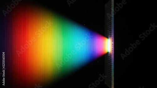 Light Diffraction Grating Spectrum Splitting White Light Into Colors