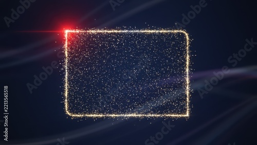 Glowing Gold Particle Frame with Magical Light Effect