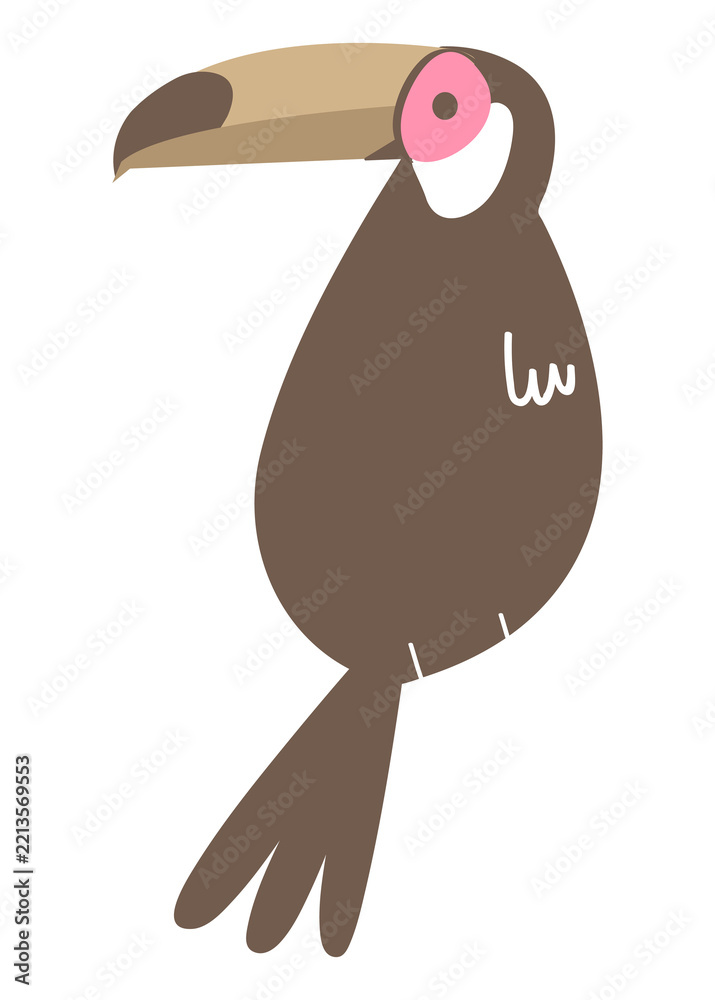 Fototapeta premium Toucan bird png pastel illustration, transparent background