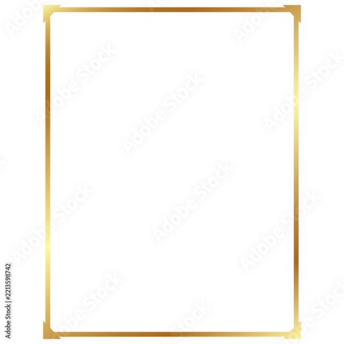 elegant gold frame square border no background