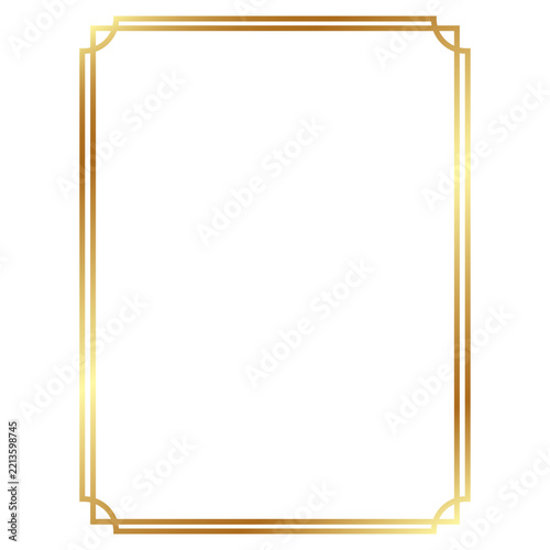 elegant gold frame square border no background