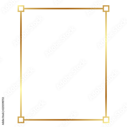 elegant gold frame square border no background