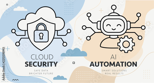 Cloud security and AI automation smart technology concepts