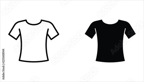 T-shirt icon set. Clothing symbol. Tee logo for mobile concept and web design. isolated on white background.