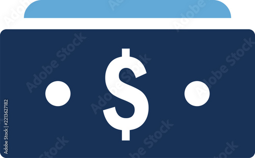 Flat vector icon of a paper banknote or bill currency symbol
