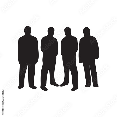 Businessman standing silhouettes corporate team design elements