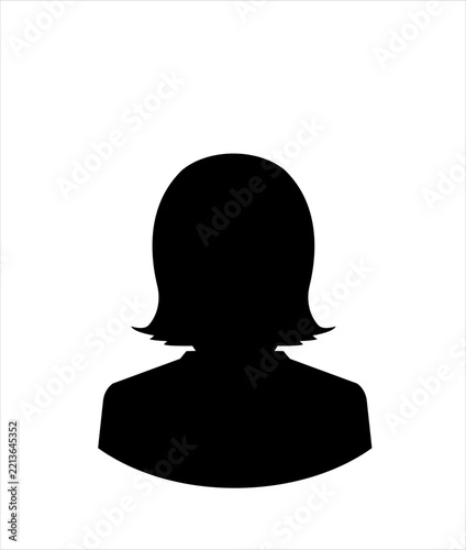 Anonymous Female User Identity Silhouette Vector Graphic