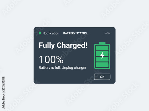 Battery Fully Charged Vector Design Element