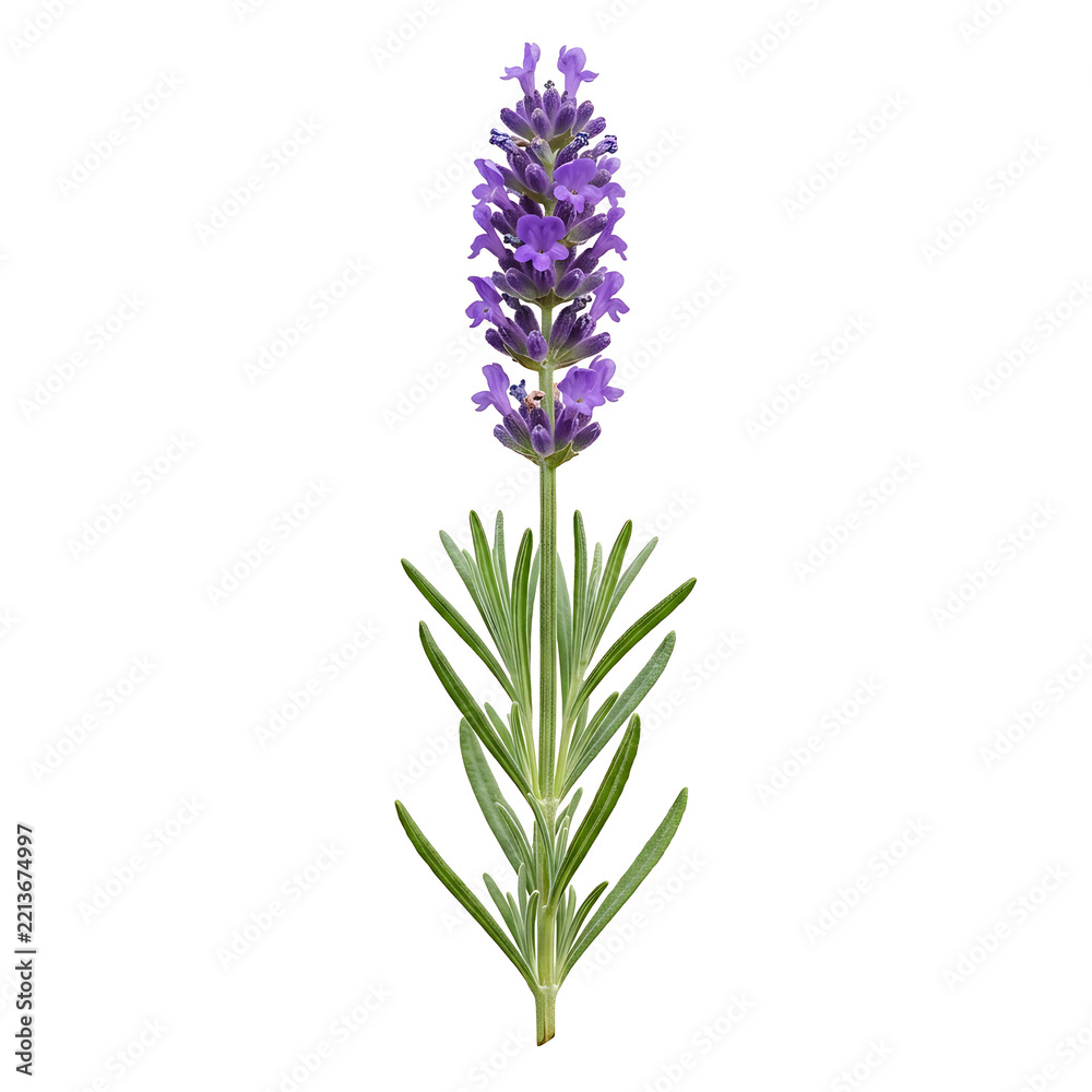 Fototapeta premium Purple lavender flower on green stem