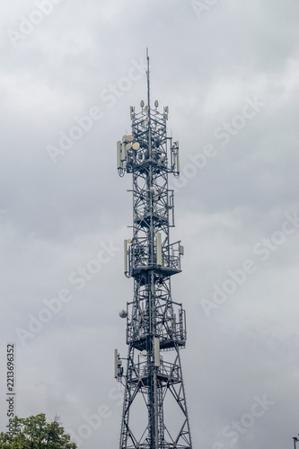 GSM station at cloudy and rainy day.