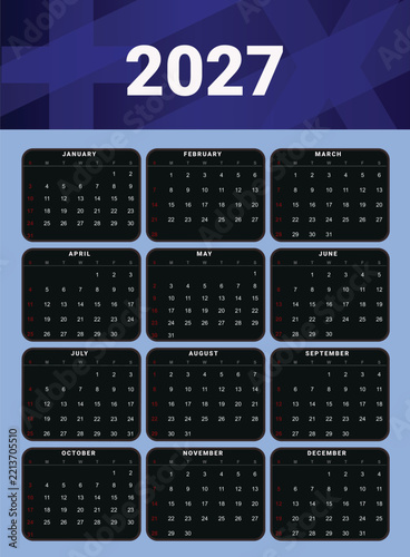 2027 New year Calendar design templates