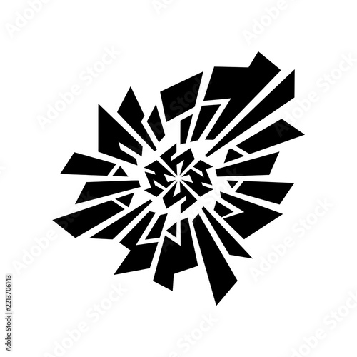 Abstract geometric logo design with sharp black shapes on white