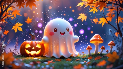 Kawaii Ghost Pumpkin Halloween