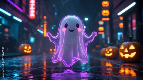 Neon Ghost Cyberpunk Halloween