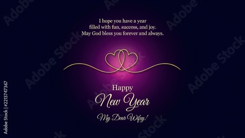 Elegant purple heart graphic with wedding anniversary text for digital invitations and branding
