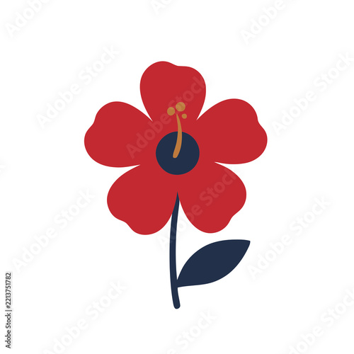 Stylized red flower illustration