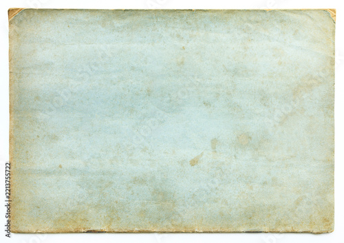 Faded cover of old notebook, isolated on white. Studio shot photo