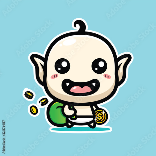 Chibi tuyul ghost stealing money