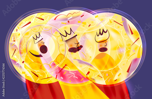 Three Kings with halos – Christmas and Epiphany