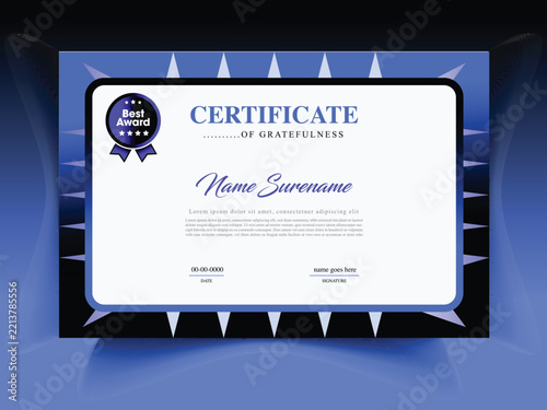Professional Certificate Template Design with Elegant Border and Modern Layout